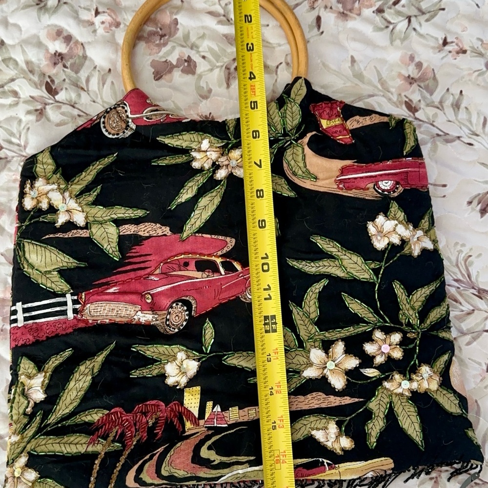 Vintage Baik Baik Honolulu hula purses/bags with bamboo handles Hawaiian Designs - Picture 6 of 14